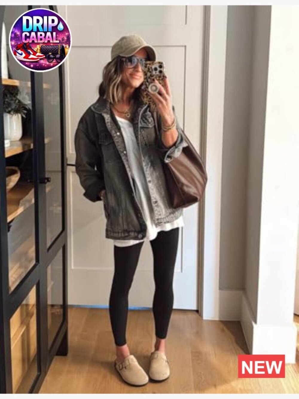 Women's Oversized Mid Long Denim Jean Biker Coat - Picture 2 of 7